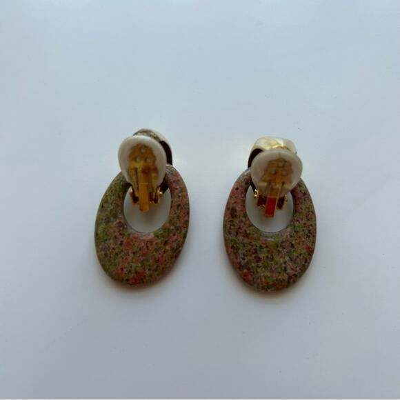 Vintage 90s Clip on Dangle Earrings Premium Costume Jewelry Coastal Boho - Picture 1 of 5